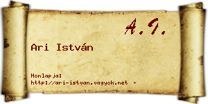 Ari István névjegykártya